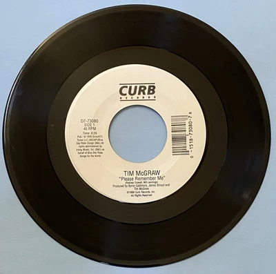 Tim McGraw " Please Remember Me / For a Little While "  45 vinyl record 7” Foto 1 de 2