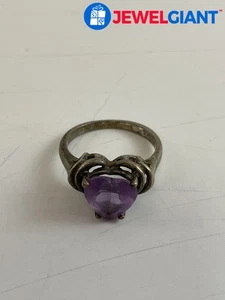 JED STERLING SILVER AMETHYST RING SIZE 8.75 TARNISH BAND 5.0G #FQ207 - Picture 1 of 7