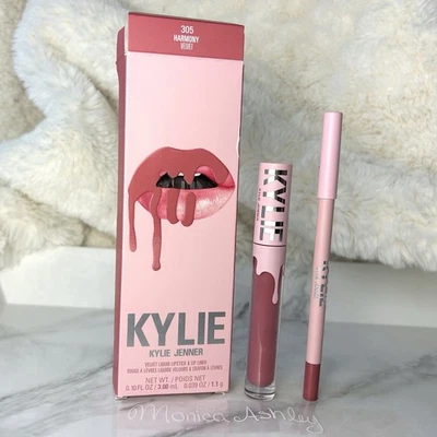 New Kylie Cosmetics Velvet Liquid Lip Kit Lipstick + Lip Liner - Harmony 305 NIB - Image 1 of 3