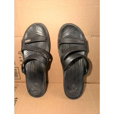 Chanclas Crocs Kadee II clásicas sin cordones con tiras negras talla 8 Foto 1 de 4