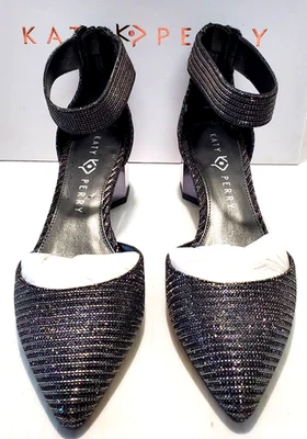 KATY PERRY THE JO-SPARKLE ZAPATOS DE SALÓN PLATEADOS NEGROS BRILLANTES PARA MUJER ~ 7,5 W EE. UU. 37,5 UE Foto 1 de 4