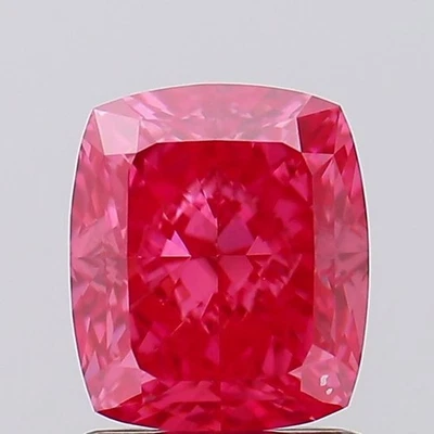 Lab Grown Cushion 1.58 Ct Fancy Vivid Pink VS1 IGI Certified CVD Diamond - Image 1 of 4