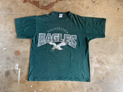 1990-е ВИНТАЖНАЯ ФУТБОЛКА 90-х PHILADELPHIA EAGLES МУЖСКАЯ РАЗМЕР XL ОДИН ШОВ - Изображение 1 из 4
