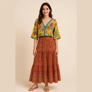 Freemarket By Flying Tomato Floral V-Neck Yellow Ceoo Too Size Large - Picture 1 of 11