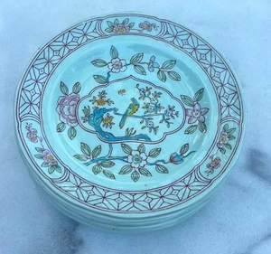 Platos de pan y mantequilla vintage Adam’s Calyx Ware Singapur Bird x 7 Inglaterra - Imagen 1 de 4