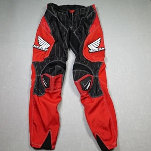 Pantalones de motocross Fox Honda jóvenes 26 todoterreno MX rojo negro acolchado equipo de carreras - Imagen 1 de 12
