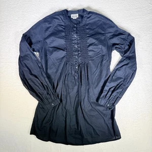 CONVERSE ONE STAR Blouse Womens Medium Top Long Sleeve Black Tie Back - Picture 1 of 6
