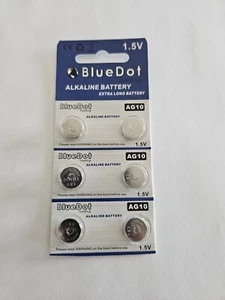 Fast Ship-6-Pcs.-New-AG10-Alkaline-Blue Dot Battery-1.5V-LR-1130 /1130-Date2029 - Picture 1 of 2