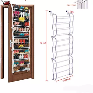 36 pares de zapatos sobre la puerta estante de pared colgante armario soporte de almacenamiento T - Imagen 1 de 9