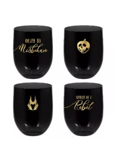 DISNEY VILLAINS 15oz STEMLESS  CUPS (4ct, 4 designs) ~ Gift - Picture 1 of 2