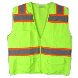 3XL Warnschutz Reflektierende Sicherheitsweste Outdoor Arbeitskleidung, Neongrün - Bild 1 von 4