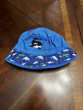 Toddler Boy Girl Size 2t-4t Beach Summer Sun Hat Seaworld Whale Dolphin Blue