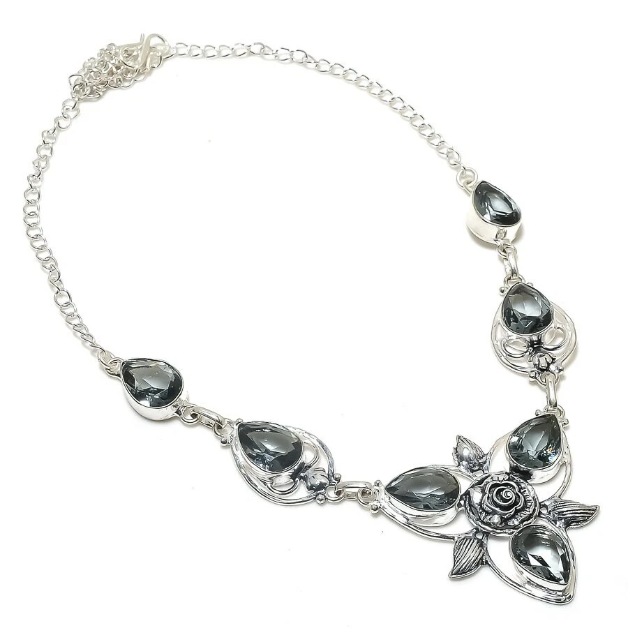 Alexandrite Gemstone Handmade 925 Sterling Silver Jewelry Necklace Size 18" - Image 1 of 1