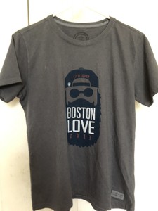 Life Is Good Womens T Shirt Tee Boston Love 2013 Marathon Size S Sage Green