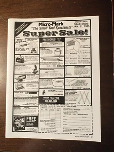 Micro-Mark Small Tool Specialist Vintage Magazine Ad 1985 Model Railroader - Picture 1 of 1