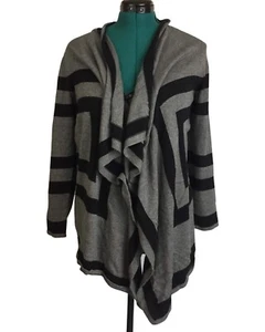 AVALIN Gray and Black Long Sleeve Open Front Casual Cardigan Size S - Picture 1 of 6