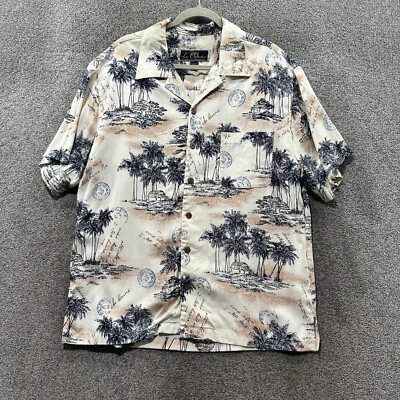 Camisa de campamento hawaiana La Cabana para hombre grande rayón palmera tropical crucero resort Foto 1 de 4