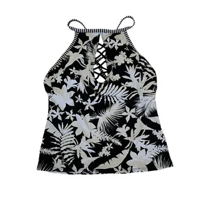 Bleu Rod Beattie Women’s Tankini Top 8 Swimming Top Black White NWT - Picture 1 of 7