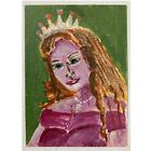 ACEO ORIGINAL PAINTING Mini Collectible Art Card People Woman Lady Queen Ooak