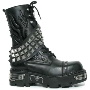 New Rock Boots M.262-S1 Laarzen Zwart Leer - Goth, Punk, Alternative SIZE 45 - Picture 1 of 1