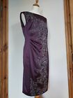 Coast Purple Fitted Designer Party Dress, Mesh & Applique Detail. Lined. Size 16