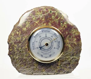 Lovely Vintage Large Serpentine Rock Freestanding Barometer - Foto 1 di 4