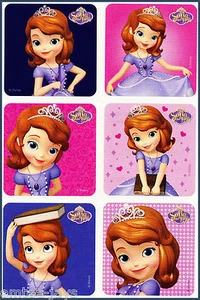 Sofía las Primeras Pegatinas x 18, 24, 30 o 36 - Favores Fiesta Cumpleaños Princesa - Imagen 1 de 1