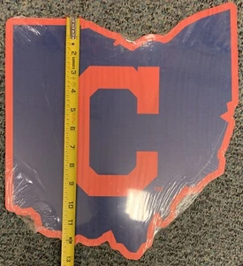 CLEVELAND INDIANS STATE SHAPE WOOD SIGN NEW WINCRAFT 👀 - Picture 1 of 3