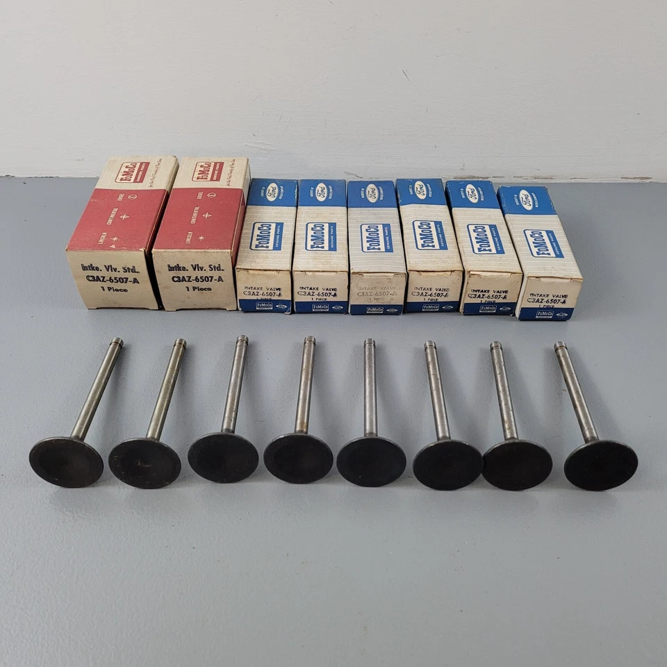 8 NOVAS VÁLVULAS DE ADMISSÃO NOS 1963 1964 1965 FORD MERCURY 260 289 C3AZ-6507-A Fomoco  - Imagem 1 de 4