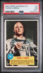 1963 Topps Astronauts #36 JOHN GLENN Taking A Break 3-D PSA 7 (st) NEWLY-GRADED! - Picture 1 of 3