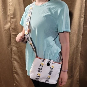 Crossbody Purse/Bag-Small-Handmade Cotton-Reversible RBG & Peach Dragonflies - Picture 1 of 7