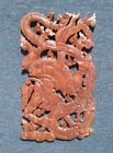 Carved Balinese Hardwood Panel Hanoman & The Dragon ? Indonesia 36.5cm Long
