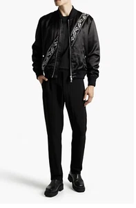 Amiri verzierte bestickte Satinbomberjacke - Bild 1 von 17