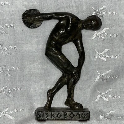 Lanzador de discos Discobolus de colección Katritsis estatua de bronce antiguos Juegos Olímpicos griegos Foto 1 de 4