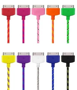Braided USB Data Sync Charger Cable Lead for iPhone 3/4/4S iPod iPad 1/2/3 Metre - Picture 1 of 18