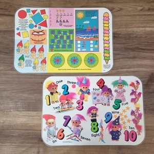 VTG RETRO 90s TROLL Dolls Placemat Russ Lineup PlaceMat 2x sides Counting Number - Picture 1 of 5