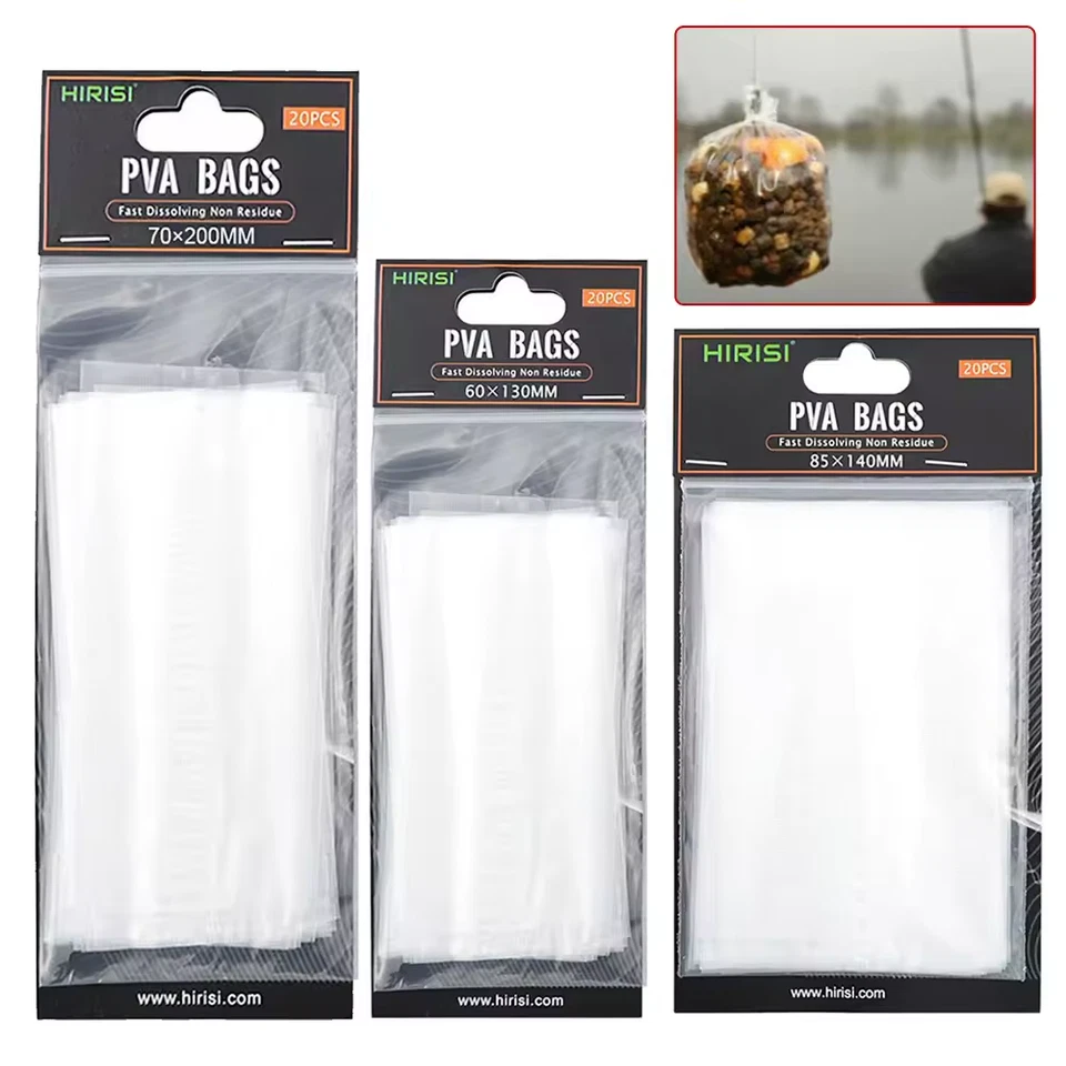 HIRISI PVA Bags Netz Mesh Karpfenangeln wasserlöslich Futternetz Futtertasche - Bild 1 von 4