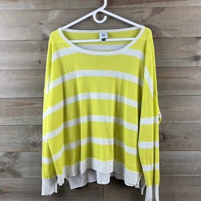 Cabi Womens Sweater Happy Hour Stiped Lightweight Linen Blend 5958 Size Large - Image 1 of 4