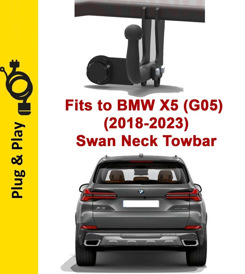 Tow Bar For BMW X5 SUV G05 (2018-2023) & 7 Pin Plug and Play PREMIUM Kit - B088 - Image 1 of 1