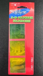 American Greetings 3-D Hologram Sticker Zone Dinos Dinosaurs T-rex Stegosaurus - Picture 1 of 7