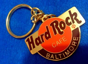 BALTIMORE DOUBLE SIDED ORANGE GOLD LOGO HRC KEYCHAIN Hard Rock Cafe not a pin - Picture 1 of 2