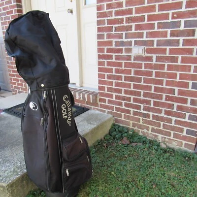 Vintage Callaway Golf, Big Bertha Hawk Eye Bag, Canvas/Leather Cart w/Rain Cover - Image 1 of 4