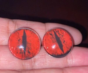 Glas rote Reptilienaugen realistische Taxidermie Augäpfel 20 mm - Bild 1 von 5