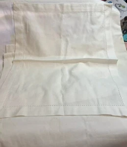 Weiße Stoff Dinner Serviette 16x16, Hohlsaum weiche Tischservietten Bambus/Baumwolle - Bild 1 von 2