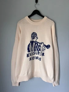 Kidsuper Records Strickpullover - Größe L - creme - NEU - Bild 1 von 8