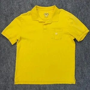 Chaps Polo Shirt Mens L Yellow Short Sleeve Casual Everyday Cotton Top W/Pocket - Picture 1 of 9