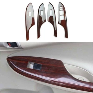 For Toyota Corolla Glossy Wood Grain 2009-2013 Window Lift Lock Switch Panel 4PC - Picture 1 of 7
