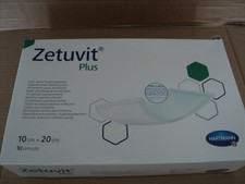 BRAND NEW BOX OF 10 ZETUVIT PLUS SUPER ABSORBENT WOUND DRESSINGS PADS 10 x 20cm