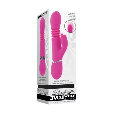 Evolved Novelties Pink Dragon Vibe Pink - Silicone G-Spot Clitoral Vibrator - Image 1 of 4