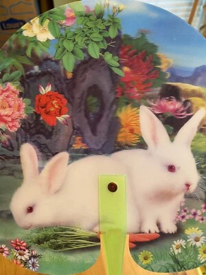 Lote 16 Abanicos de Plástico de Mano Lenticulares Conejito Conejos Primavera Pascua NUEVO Foto 1 de 4
